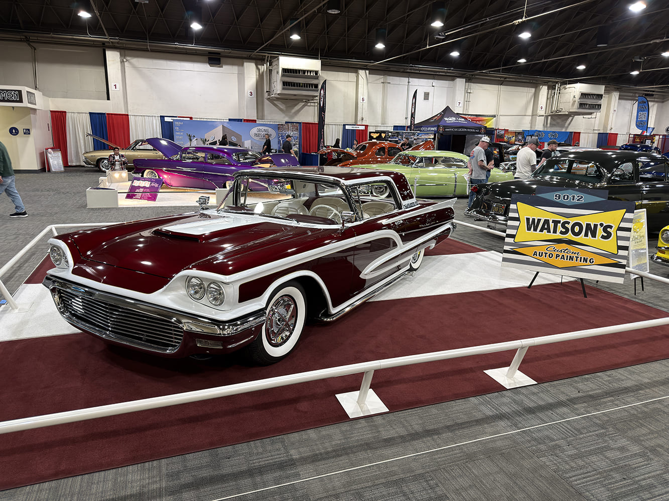 1960 ford thunderbird custom front end watson paint pearl white burgundy show build