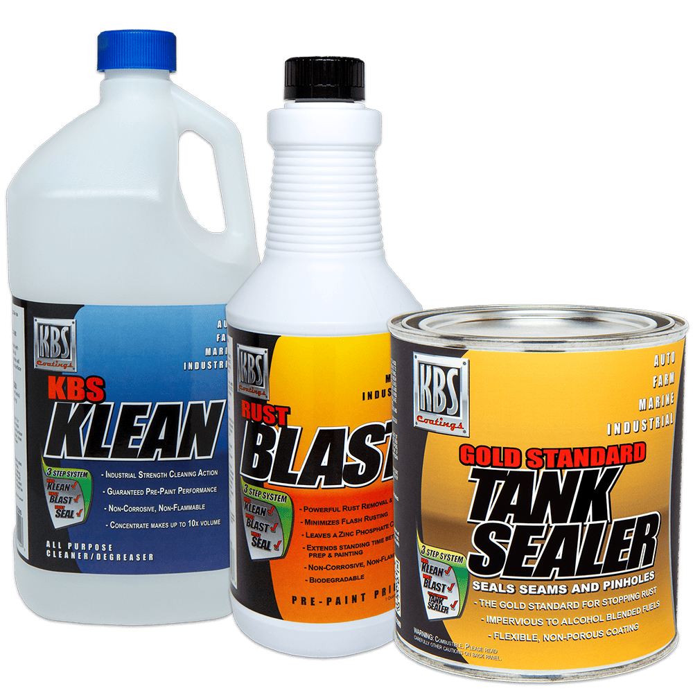 chemicals for rstoring and sealing a gas tank kbs