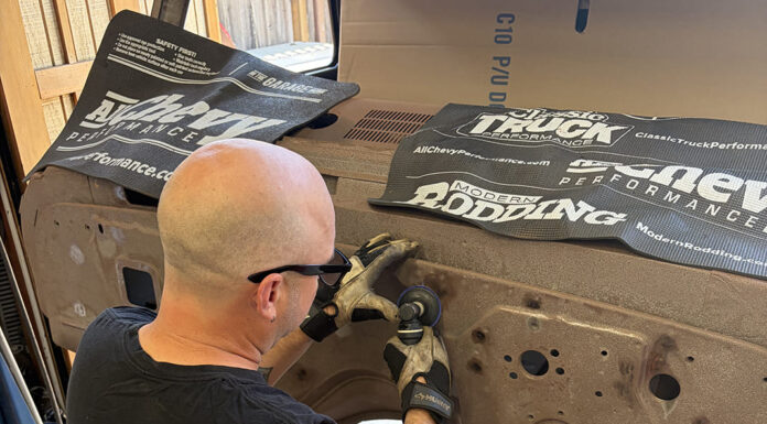 C10 Firewall Smoothing 101 … Part 1 c10 firewall repair sanding rust removal bodywork process garage restoration