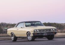 Restored and Hopped-Up 1967 Chevelle 1967 Chevrolet Chevelle SS 396 Butternut Yellow black vinyl top Rally wheels BFGoodrich Radial TA tires