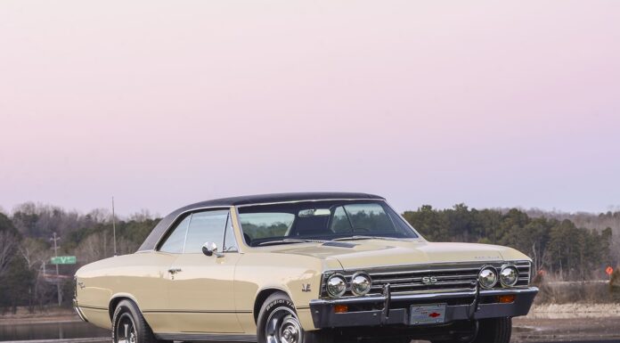 Restored and Hopped-Up 1967 Chevelle 1967 Chevrolet Chevelle SS 396 Butternut Yellow black vinyl top Rally wheels BFGoodrich Radial TA tires
