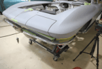 c2 corvette front bumper mockup fabrication split chrome bumper alignment body in gray primer