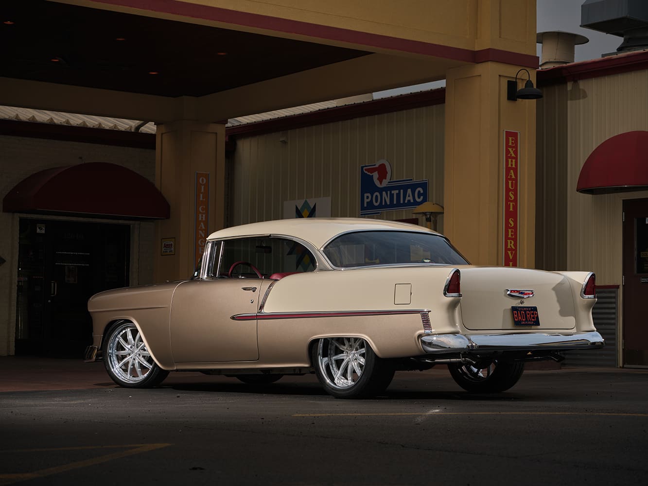 55 chevy bel air rear three quarter