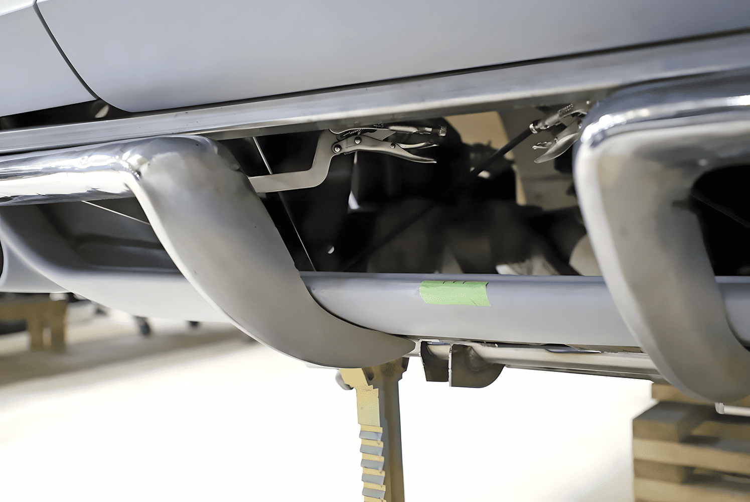 1965 Corvette frtont bumper fitment opening modification lower grille and bumper clearance
