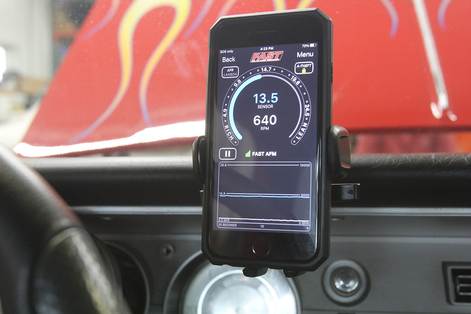 carb tuning with multi-color air fuel meter