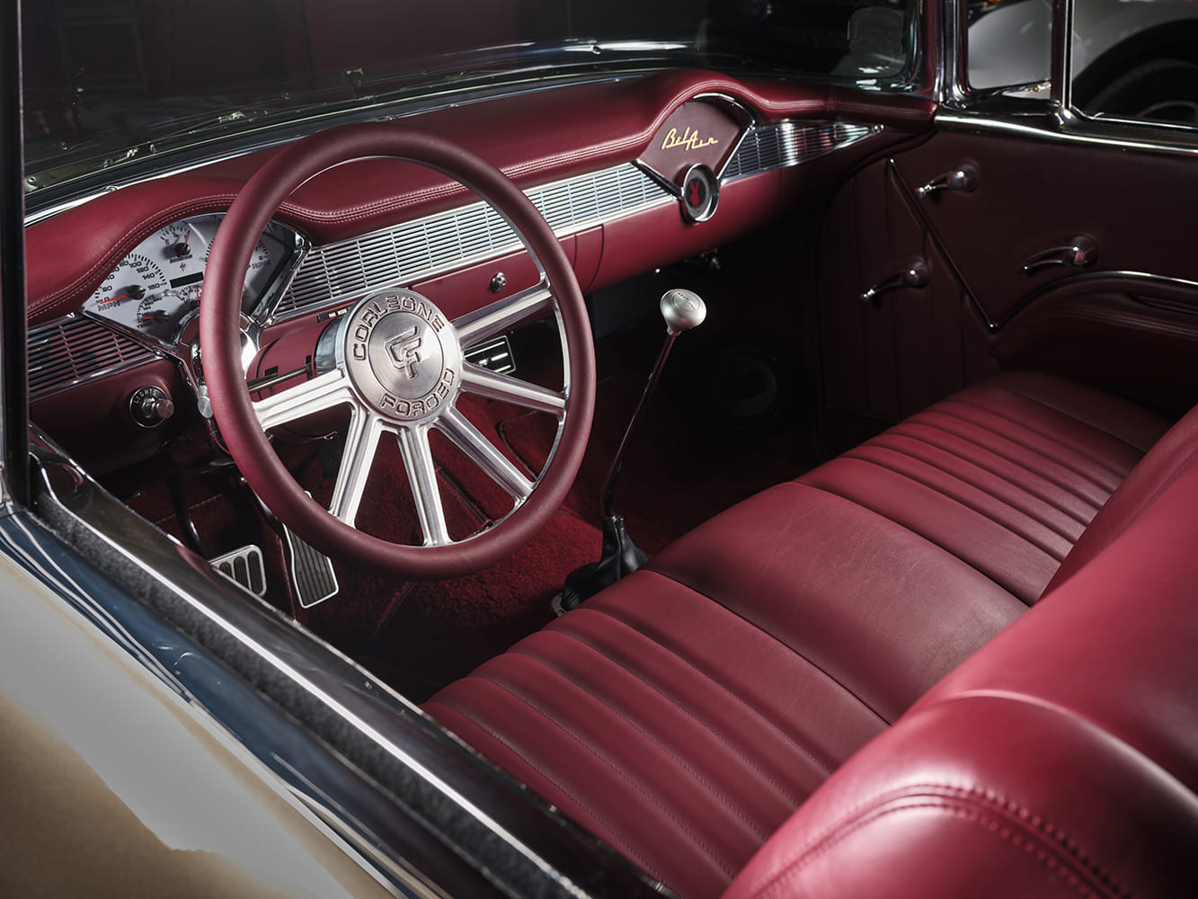 55 bel air custom dash