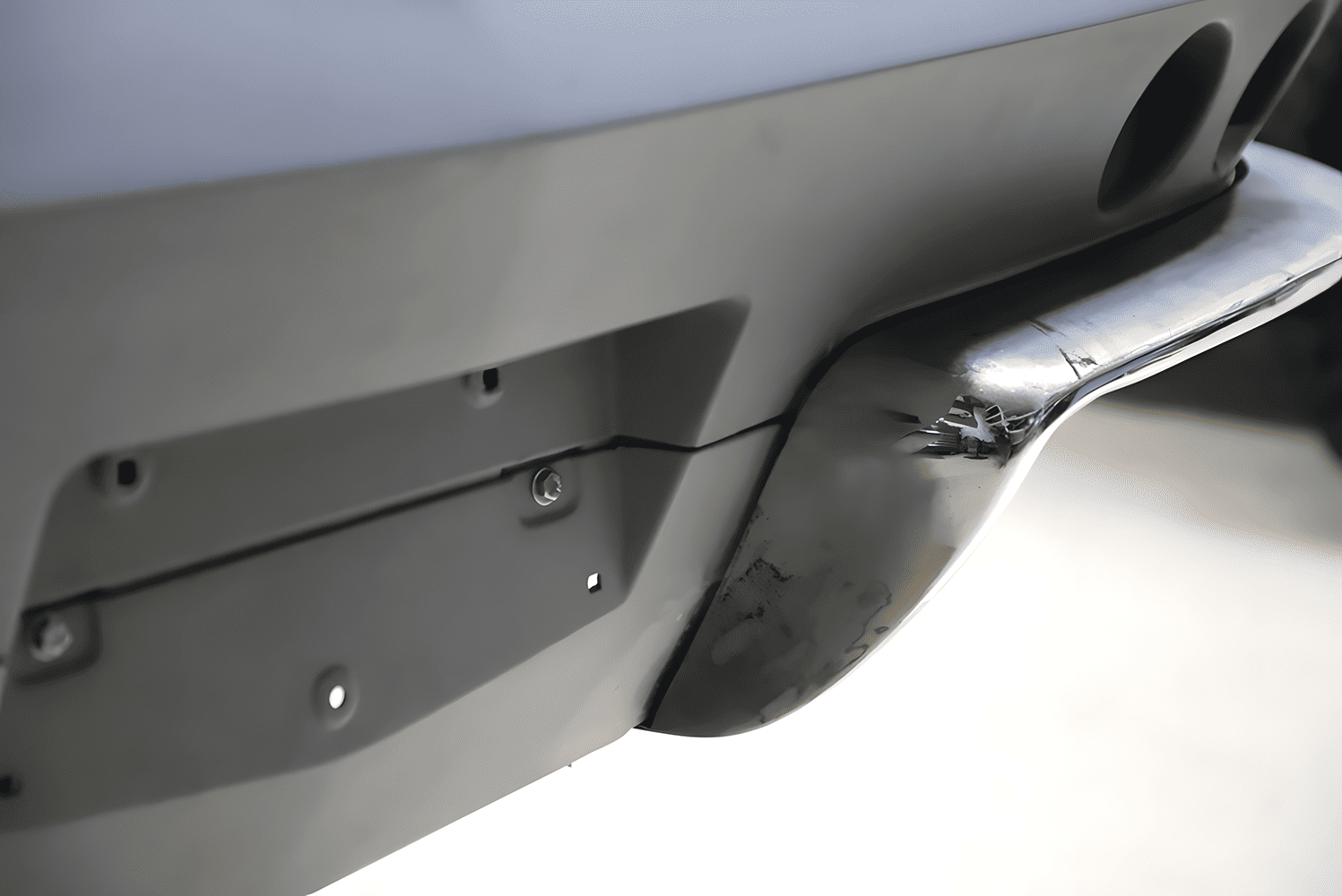 1965 corvette rear bumper test fit primer body panel alignment detail
