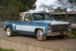 Louis Esparza’s 1978 Chevy Dually Chevrolet C10 dually pickup parked driveway front three quarter clean restoration detail