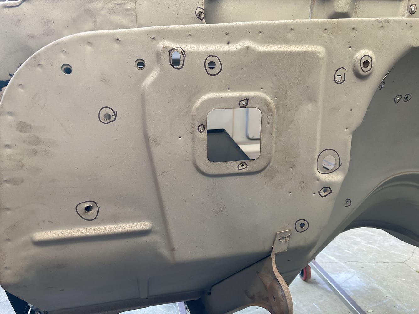 holes marked on c10 firewall