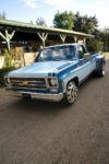 1978 Chevrolet C10 custom dually pickup blue two tone ranch shot