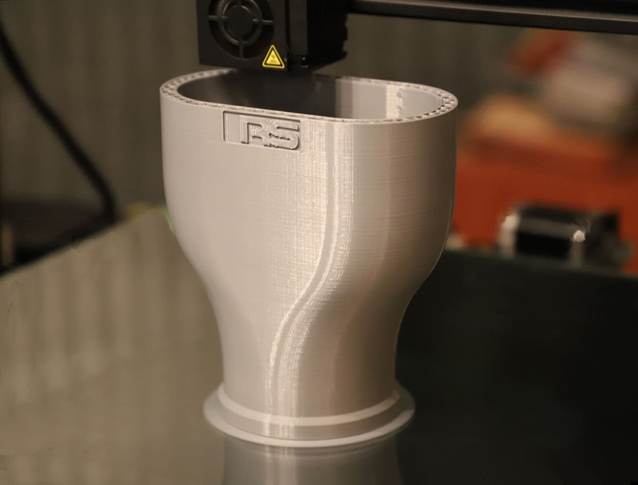 3d printed exhaust tip rs design close up of a white textured exhaust tip