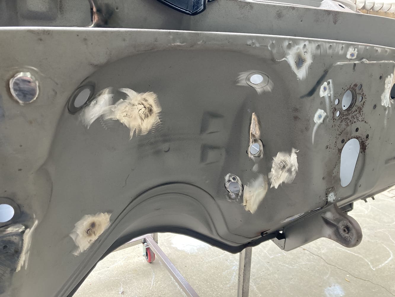 smaller holes welded first on c10 firewall