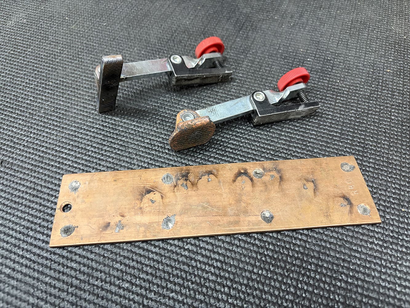 firewall copper plate with two clamps