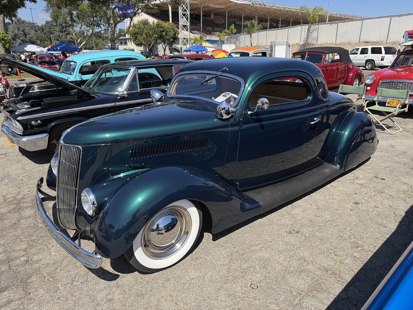 16 2026 LA roadster Show 1936 ford custom green with whitewalls