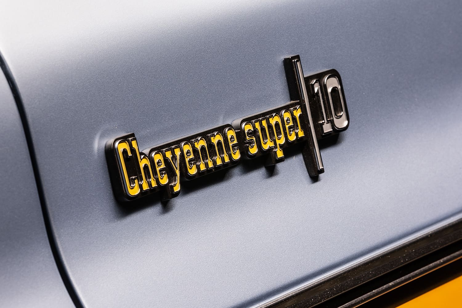 17 1982 Chevrolet C10 Cheyenne Super 10 fender badge emblem close up classic truck detail