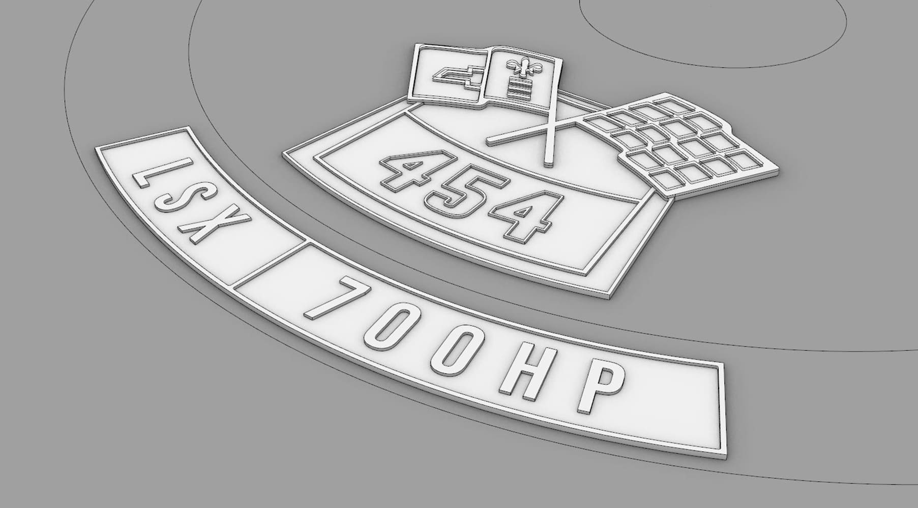 1970 Chevelle LSX Engine Badge 454 cubic inch engine with 700 horsepower design preview
