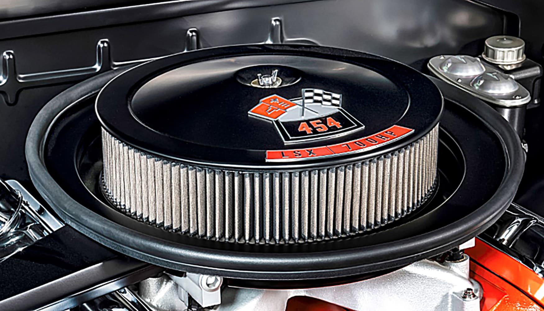 custom lsx 454 emblem and engine bay detail