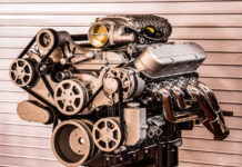 Outlaw Kustoms Teaches us the Proper Way to Paint an Engine painted supercharged V8 engine completed build polished components display