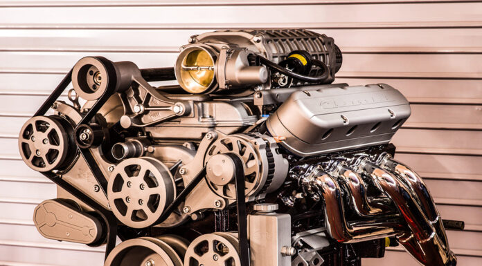 Outlaw Kustoms Teaches us the Proper Way to Paint an Engine painted supercharged V8 engine completed build polished components display