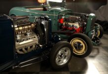 Pair of hot rods with Hemi and 409 engines.