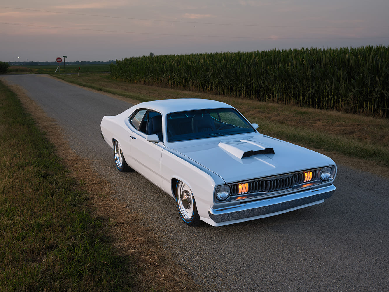 1971 Plymouth Duster custom build shop interior raw metal finish pro touring muscle car fabrication scene