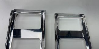 Chrome plated headlight bezels for 1985-1987 square body C10 pickup trucks