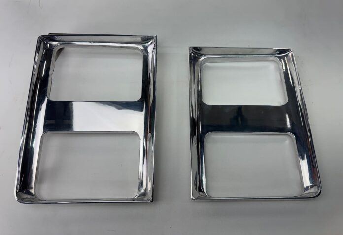 Chrome plated headlight bezels for 1985-1987 square body C10 pickup trucks