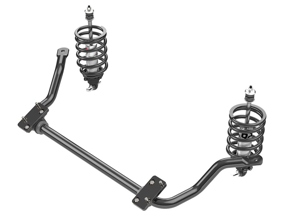 Detroit Speed S-10 suspension Speed Kit 1 featuring QA1 double-adjustable coilovers and tubular front sway bar.
