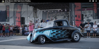 Black with blue flame willys hot rod at triple crown of rodding